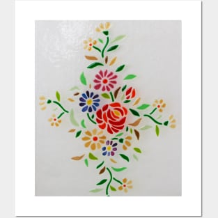 Floral Design On Glass Posters and Art
